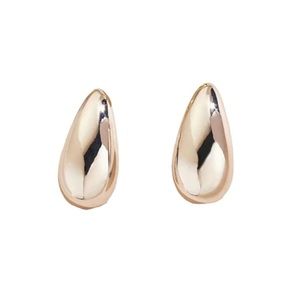 Teardrop Silver Toned Stud Earrings